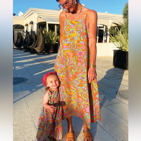 NWOT - NEVER FULLY DRESSED NFD MAXI TANK DRESS GROOVY PSYCHEDELIC PATTERN - Picture 2 of 14